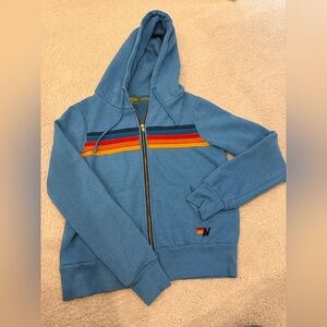 Aviator Nation 5 Stripe Zip Hoodie(size xs)